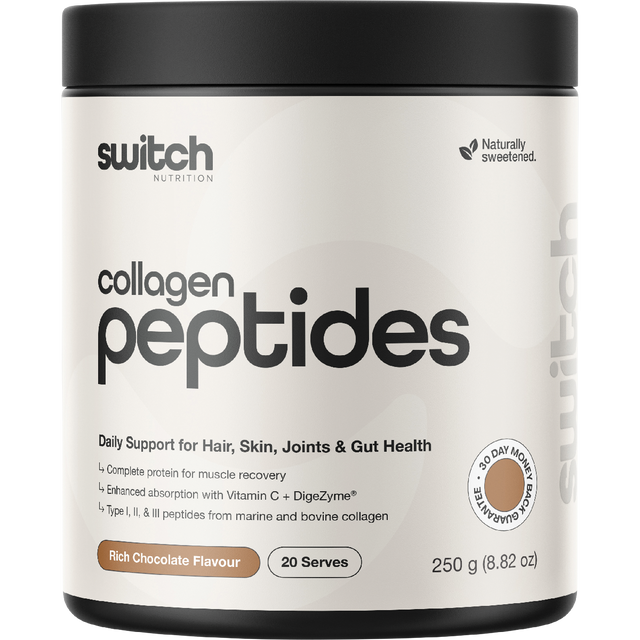 Switch Nutrition Collagen Peptides Rich Chocolate 250g – front packaging