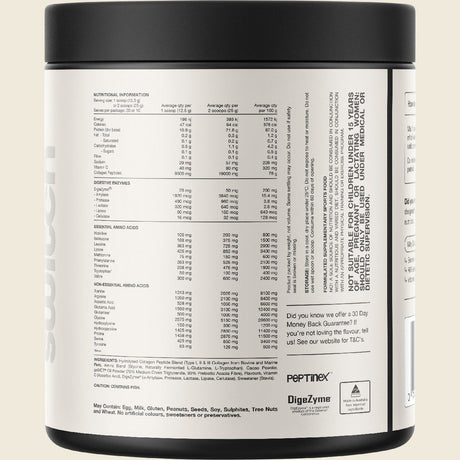 Switch Nutrition Collagen Peptides Rich Chocolate 250g – back label