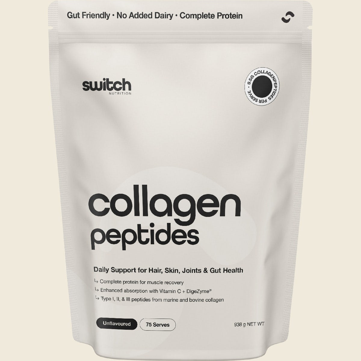 Switch Nutrition Collagen Peptides Unflavoured 938g – product view