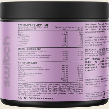 Switch Nutrition Thermal Thermogenic Energy Formula Mango Passionfruit 120g