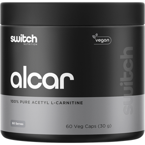 Switch Nutrition Alcar 100% Pure Acetyl L-Carnitine 60 Caps – front packaging