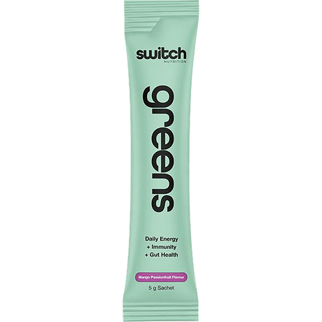 Switch Nutrition Greens Sachets Mango Passionfruit 20x5g – front packaging