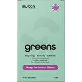 Switch Nutrition Greens Sachets Mango Passionfruit 20x5g – front packaging