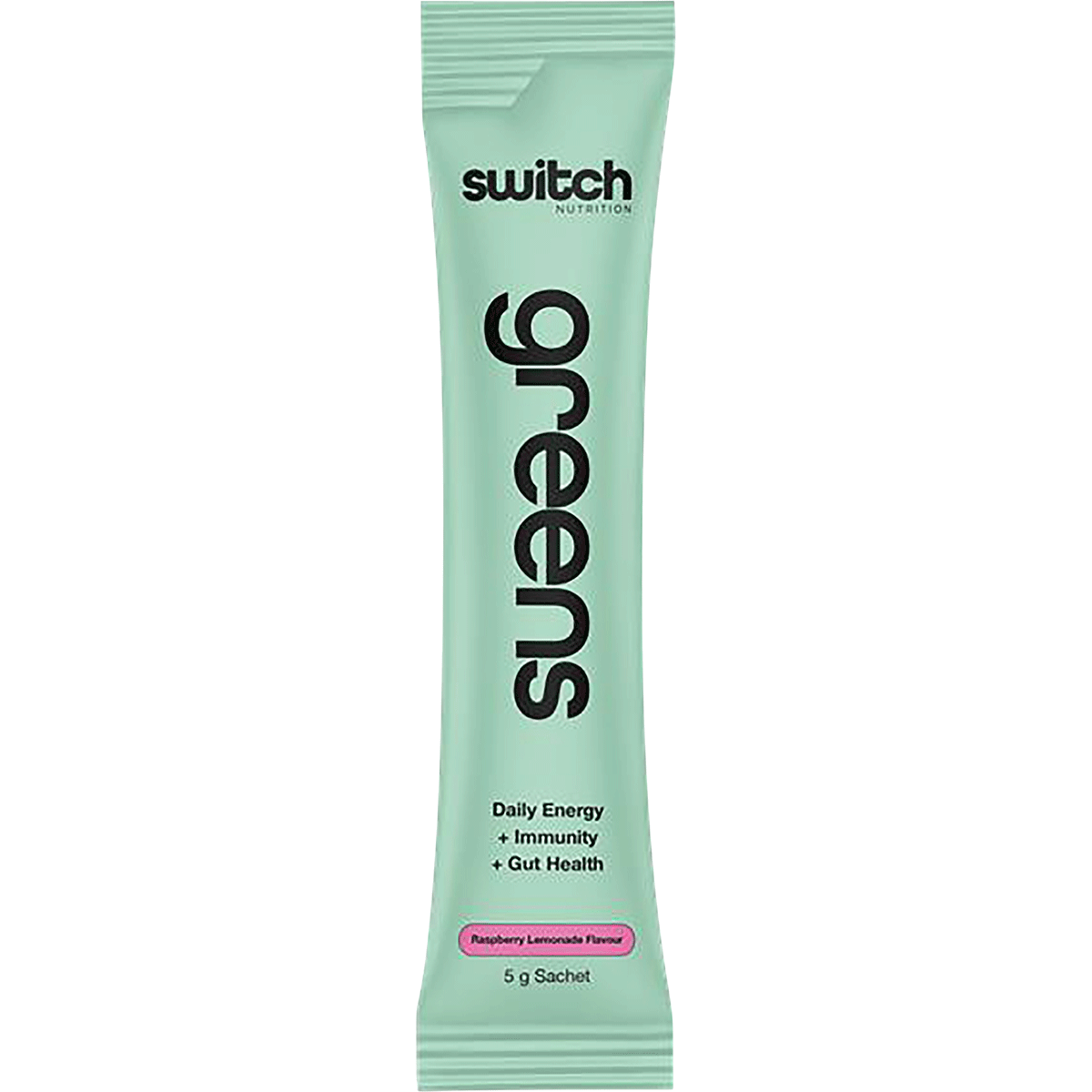 Switch Nutrition Greens Sachets Raspberry Lemonade 20x5g – front packaging