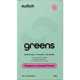 Switch Nutrition Greens Sachets Raspberry Lemonade 20x5g – front packaging