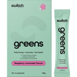 Switch Nutrition Greens Sachets Raspberry Lemonade 20x5g – product and sachets