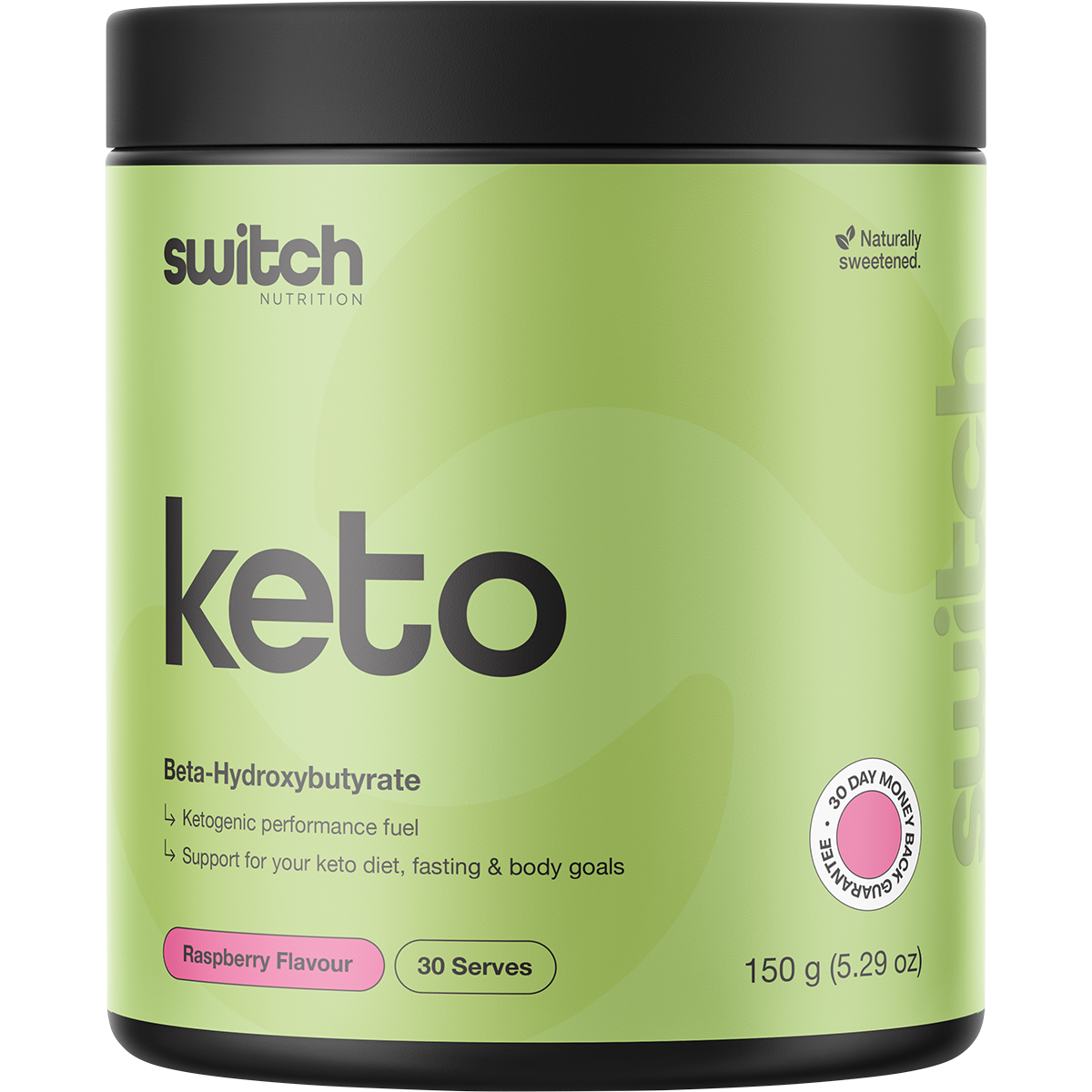 Switch Nutrition Keto BHB Ketogenic Performance Fuel Raspberry 150g – front packaging