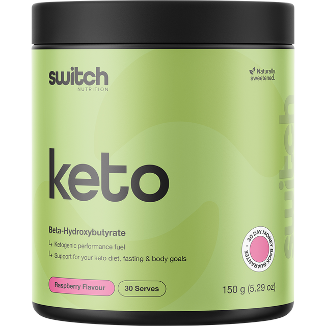 Switch Nutrition Keto BHB Ketogenic Performance Fuel Raspberry 150g – front packaging