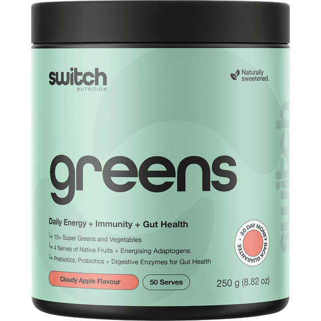 Switch Nutrition Greens Cloudy Apple 250g – front packaging