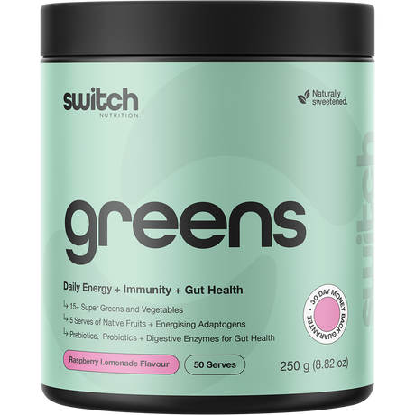 Switch Nutrition Greens Raspberry Lemonade 250g – front packaging