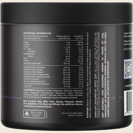 Switch Nutrition Perform Hasta Multi-Mag  120 Caps Back