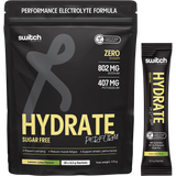Switch Nutrition Perform Hasta Hydrate Sugar Free Lemon Lime 20x8.5g – product and sachets
