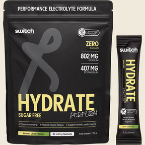 Switch Nutrition Perform Hasta Hydrate Sugar Free Lemon Lime 20x8.5g Combo