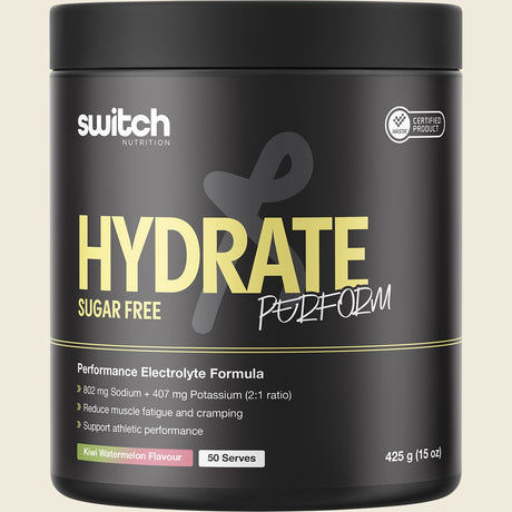 Switch Nutrition Perform Hasta Hydrate Sugar Free Kiwi Watermelon 425g Front 