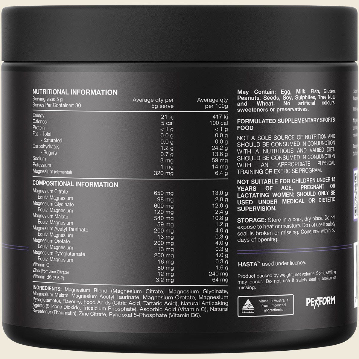 Switch Nutrition Perform Hasta Multi-Mag Watermelon 150g Back