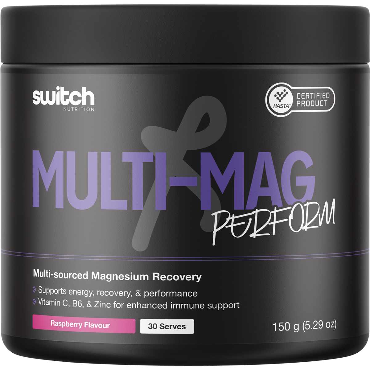 Switch Nutrition Perform Hasta Multi-Mag Raspberry 150g – front packaging
