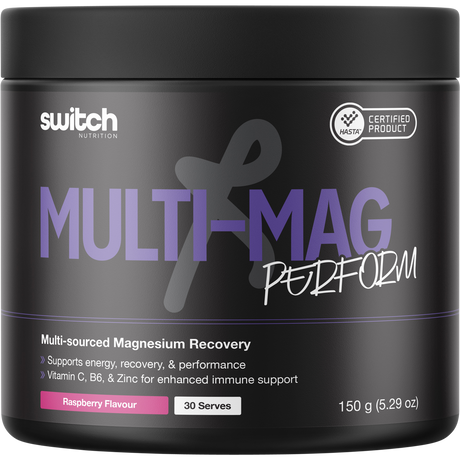 Switch Nutrition Perform Hasta Multi-Mag Raspberry 150g – front packaging