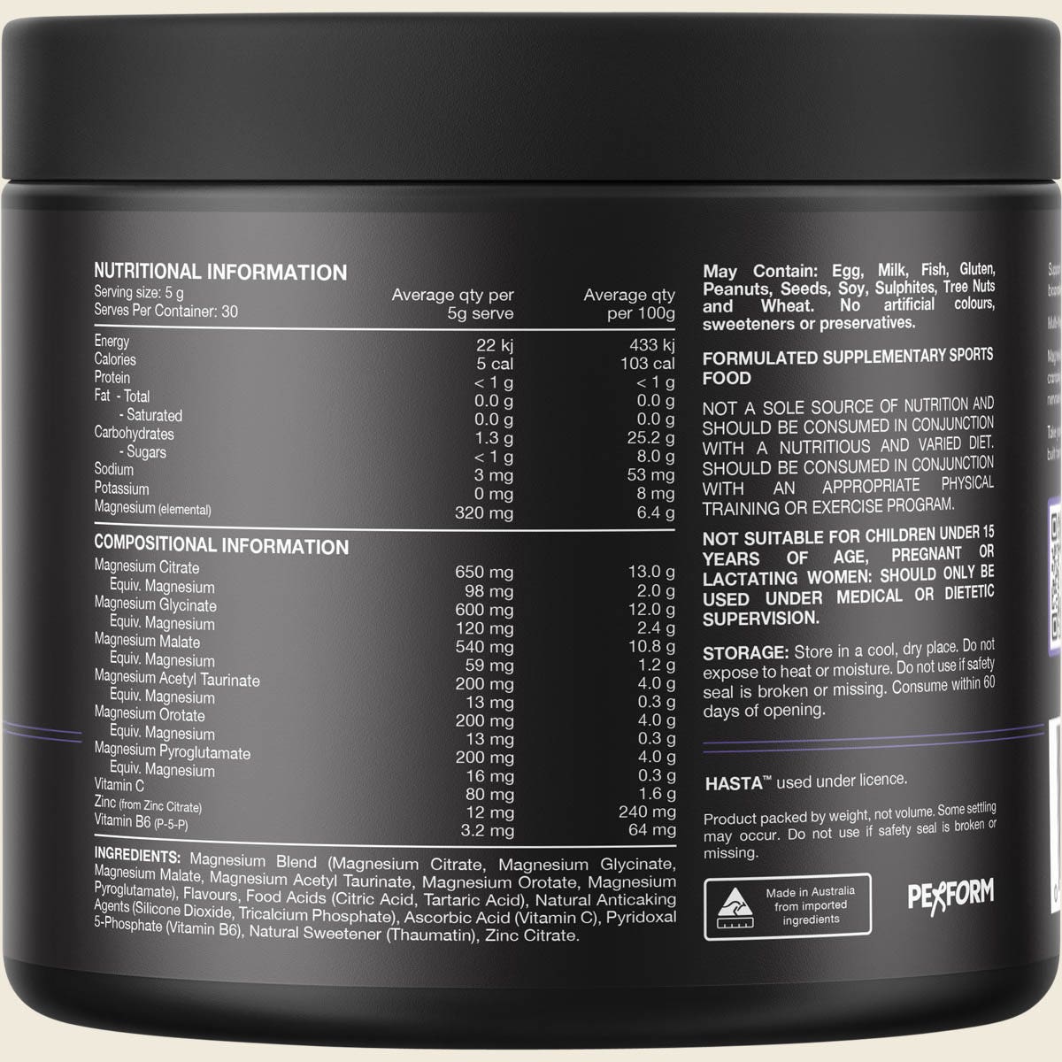 Switch Nutrition Perform Hasta Multi-Mag Raspberry 150g Back