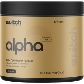 Switch Nutrition Alpha Male Support Formula 120 Caps – front packaging