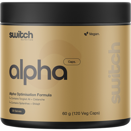 Switch Nutrition Alpha Male Support Formula 120 Caps – front packaging