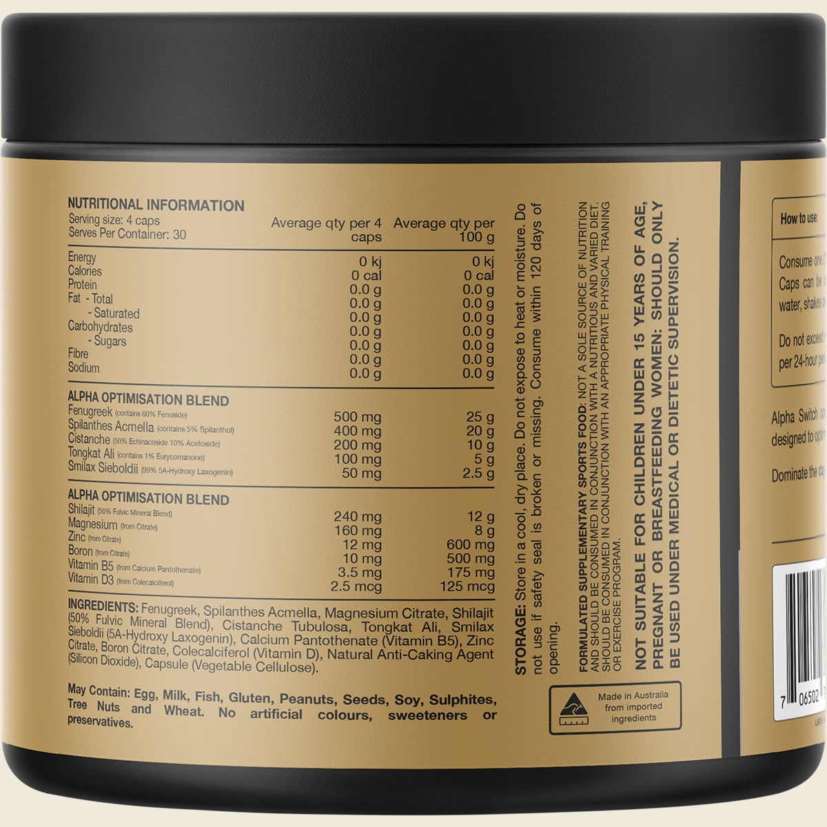 Switch Nutrition Alpha Male Support Formula 120 Caps
