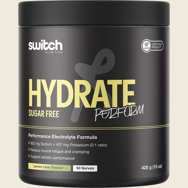 Switch Nutrition Perform Hasta Hydrate Sugar Free Lemon Lime 425g Front