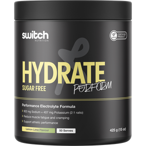Switch Nutrition Perform Hasta Hydrate Sugar Free Lemon Lime 425g – front packaging