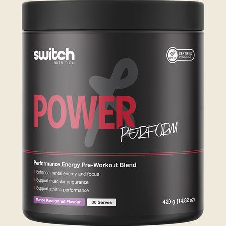 Switch Nutrition Perform Hasta Power Pre-Workout Mango Passionfruit 420g Front