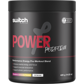 Switch Nutrition Perform Hasta Power Pre-Workout Raspberry Lemonade 420g – front packaging