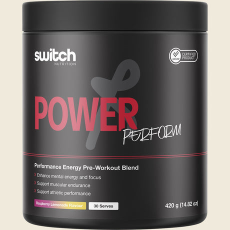Switch Nutrition Power Performance Energy Blend Red Raspberry 165g – front