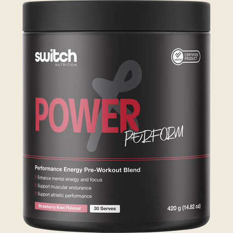 Switch Nutrition Perform Hasta Power Pre-Workout Blend Strawberry Kiwi 420g Front