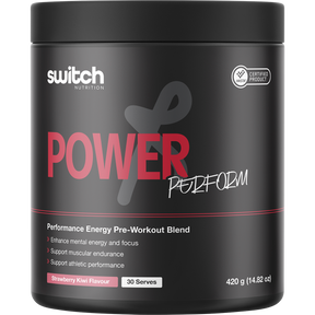 Switch Nutrition Perform Hasta Power Pre-Workout Blend Strawberry Kiwi 420g – front packaging