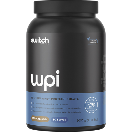 Switch Nutrition WPI Premium Whey Protein Isolate Milk Chocolate 900g – front packaging
