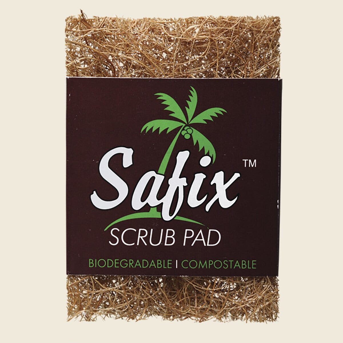 Safix Biodegradable Coconut Fibre Scrub Small Pad – front product image