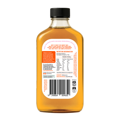 Saweet Way Pure Allulose Natural Sweetener Syrup 430g Back