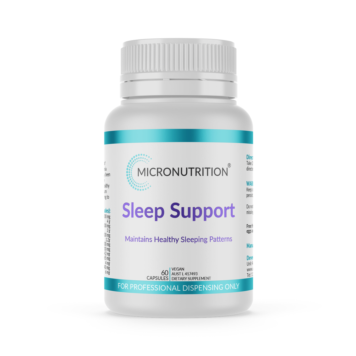 Micronutrition Sleep Support 60 Vege Caps Front