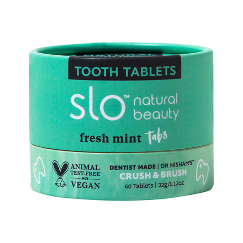 Slo Natural Beauty Tooth Tablets (Crush & Brush) Fresh Mint Tabs 60t