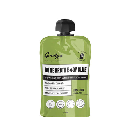 Gevity Rx Lemon & Herb Bone Broth Body Glue Go Pack 200g product image