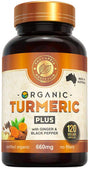 Therapeia Australia Organic Turmeric Plus with Ginger & Black Pepper 660mg 120 caps Front