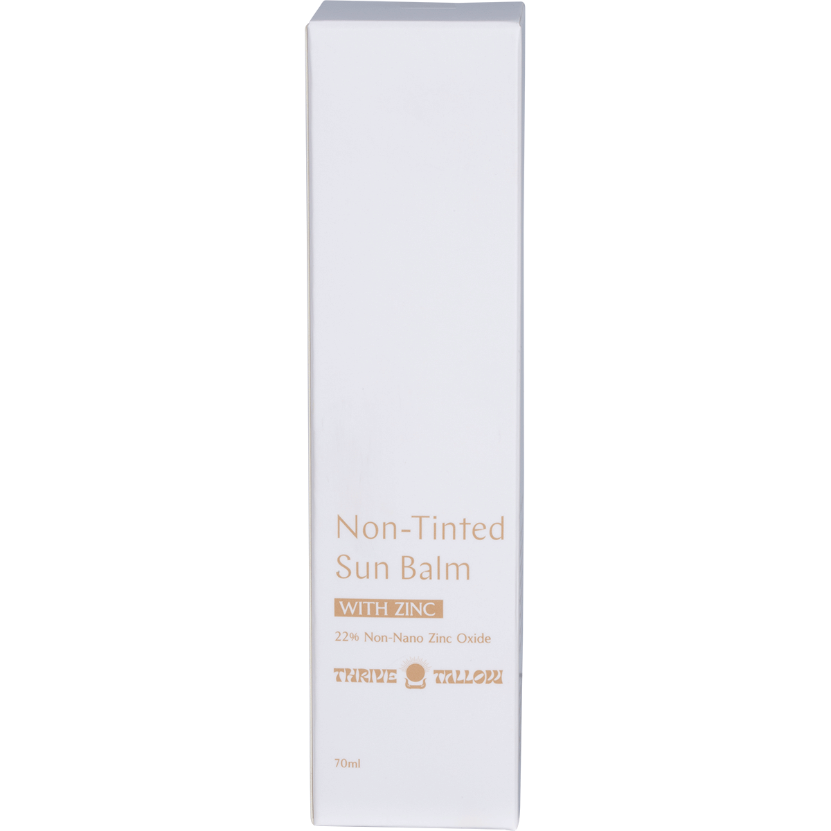 Thrive Tallow Non Tinted Sun Balm with Zinc 70ml - box packaging