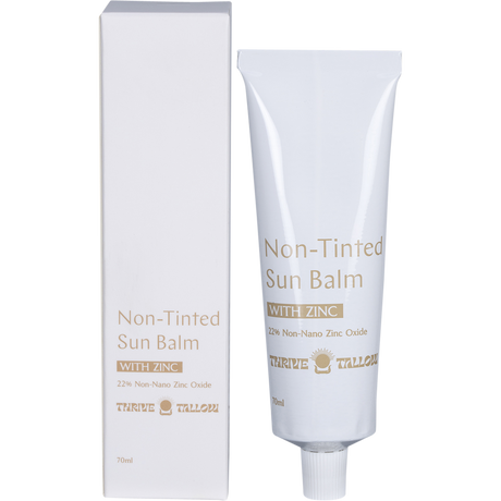 Thrive Tallow Non Tinted Sun Balm with Zinc 70ml - product and packaging