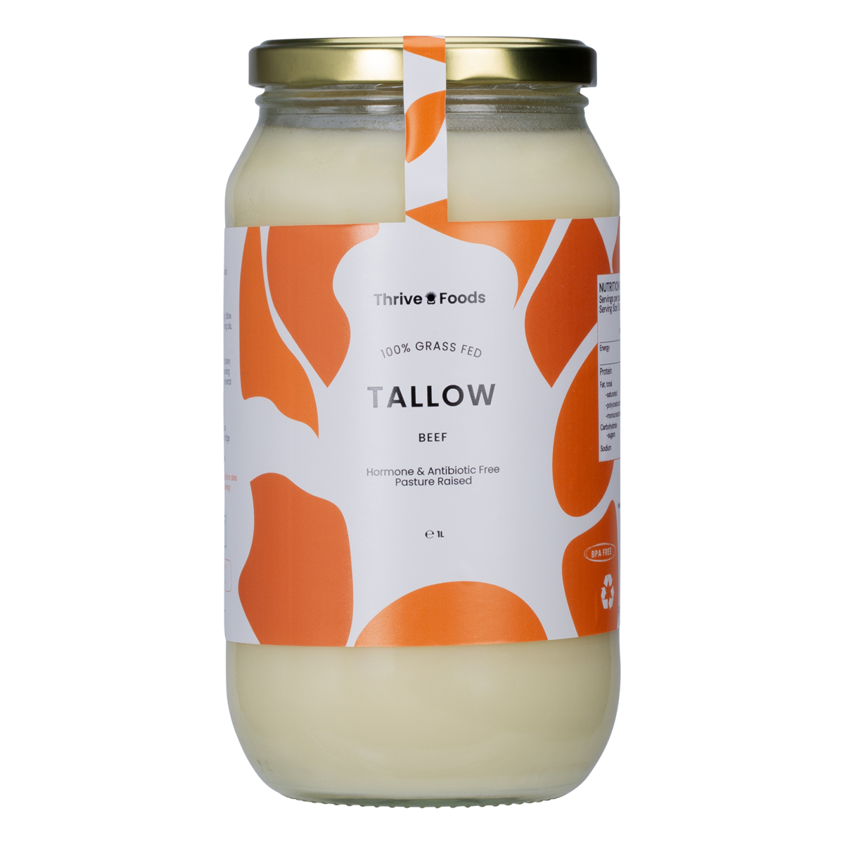 Thrive Tallow 100% Grass Fed Tallow 1L