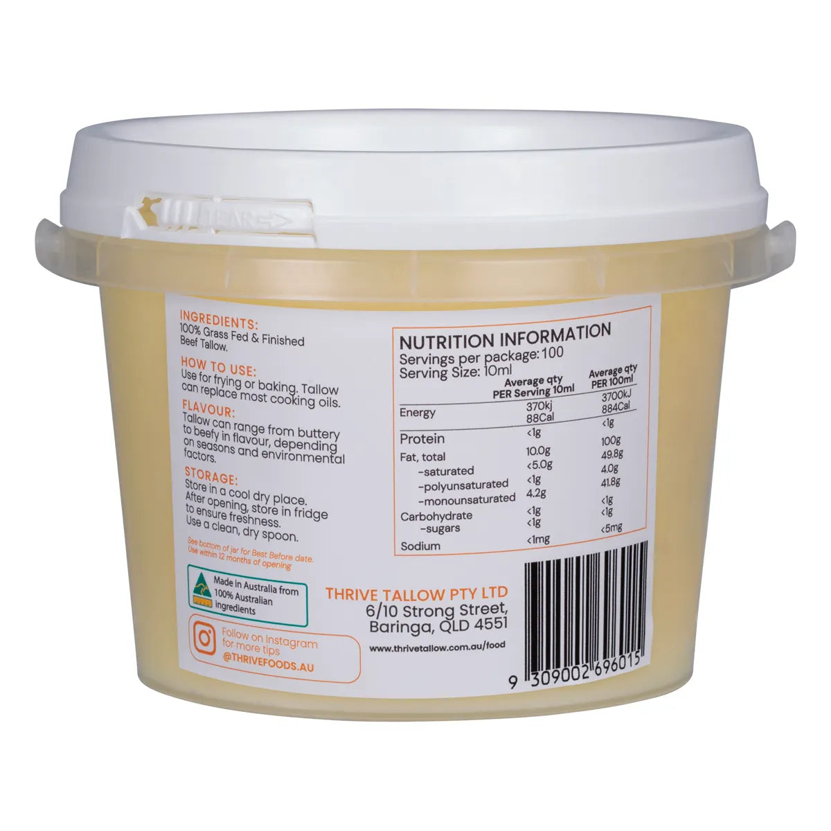 Thrive Tallow 100% Grass Fed Tallow