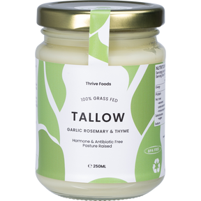 Thrive Tallow 100% Grass Fed Tallow Garlic, Rosemary & Thyme 250ml