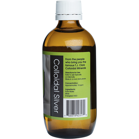 T.J. Clark Colloidal Silver (Ag) 200ml back view