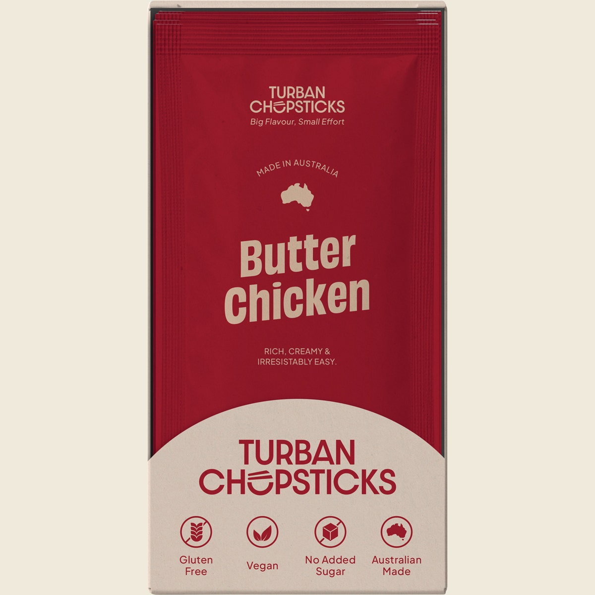 Turban Chopsticks Butter Chicken curry paste 80g retail display packaging