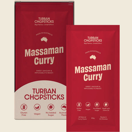 Turban Chopsticks Massaman Curry paste 80g product image with packaging