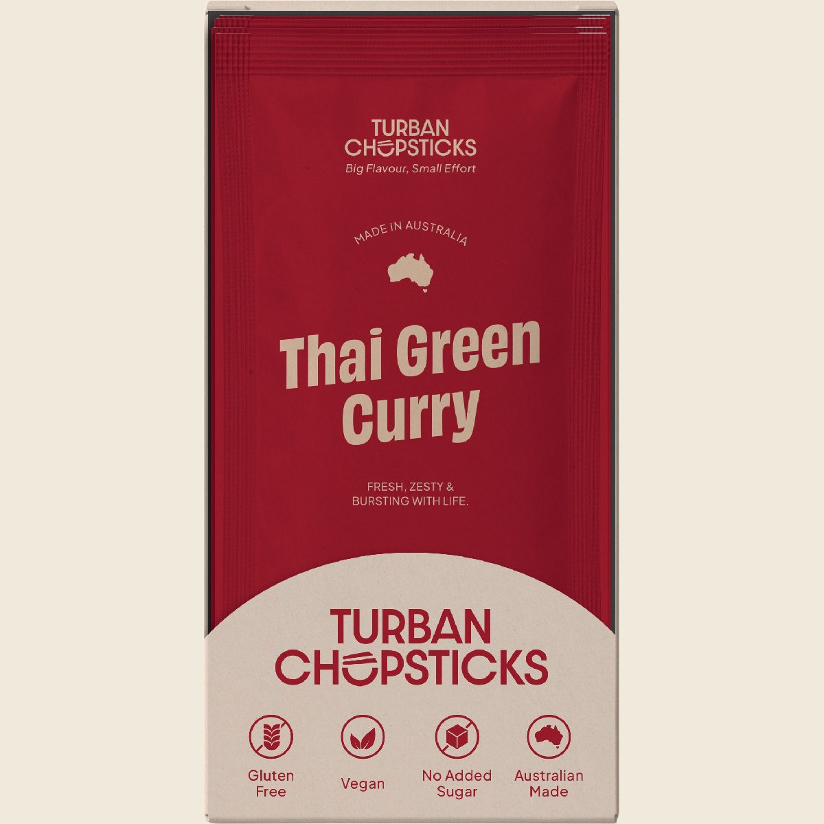 Turban Chopsticks Thai Green Curry paste 80g retail display packaging