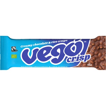 Vego Crisp Chocolate Bar Creamy Chocolate & Rice Crisps 40gx20
