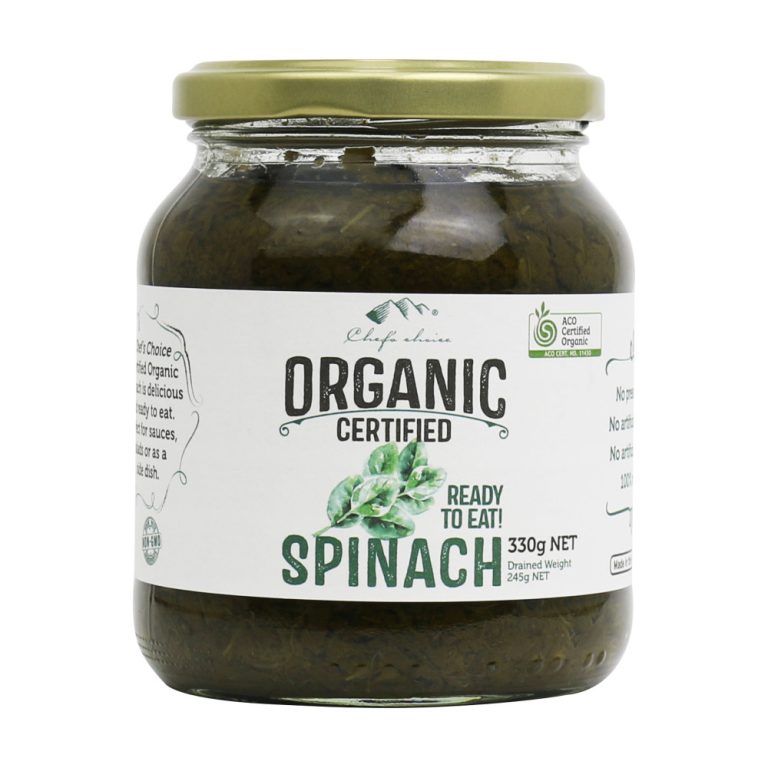Chef’s Choice Certified Organic Spinach 330g 330g front